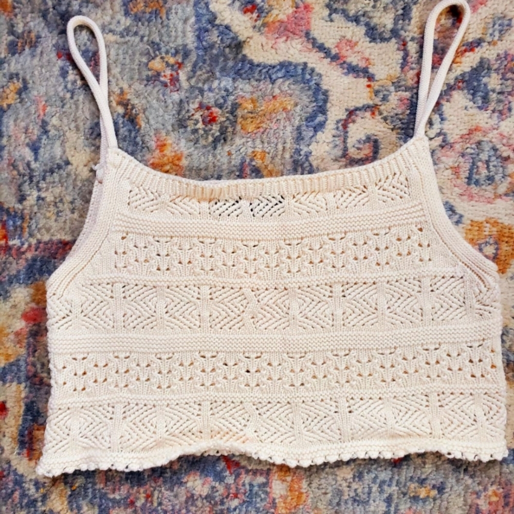 Knitted crop cami top